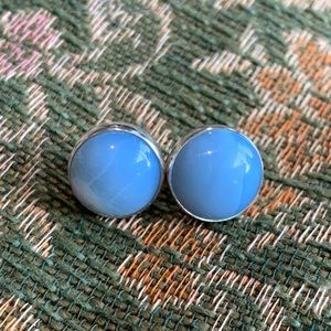 925 Sterling Silver LARGE Larimar Earrings